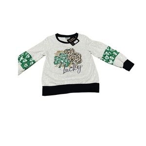 Lucky Kids Green and White Shirt
